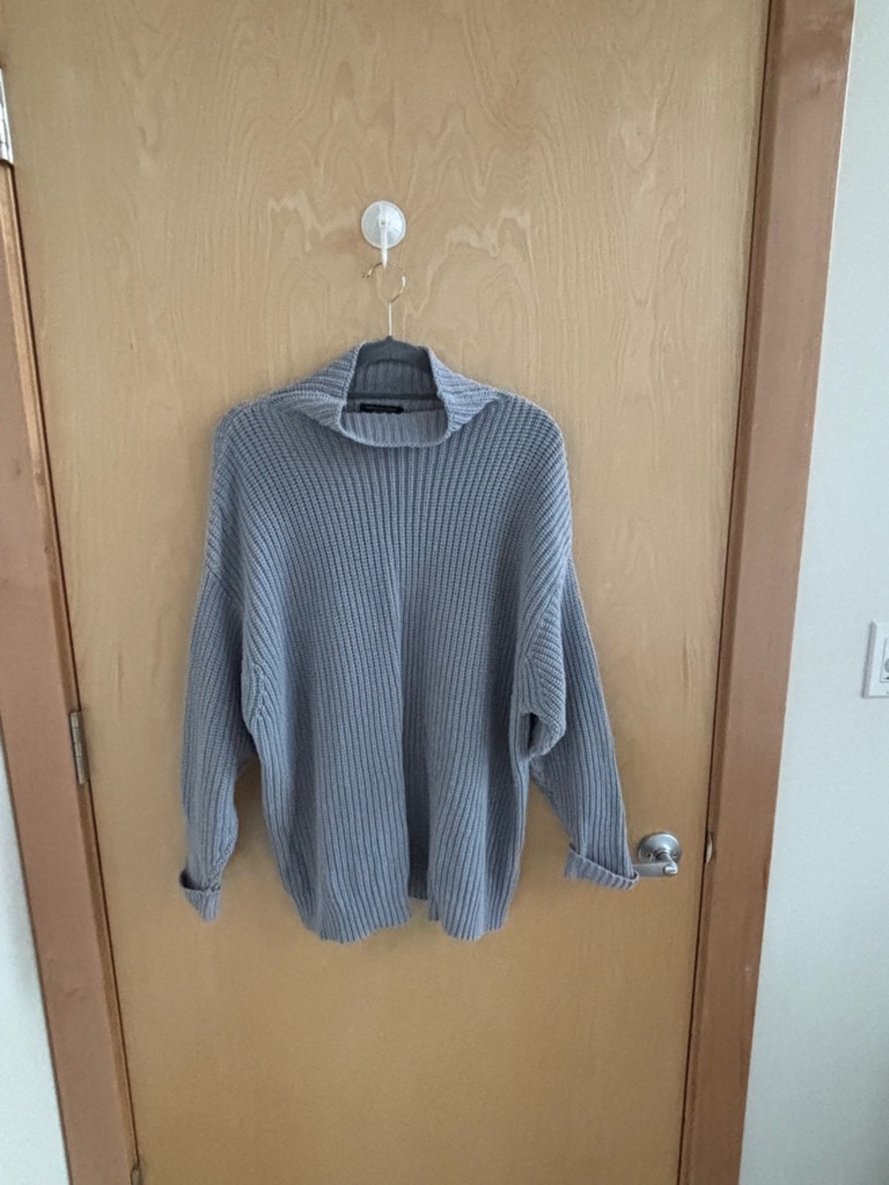 American Eagle Outfitters Blue Gray Ribbed Knit Sweater